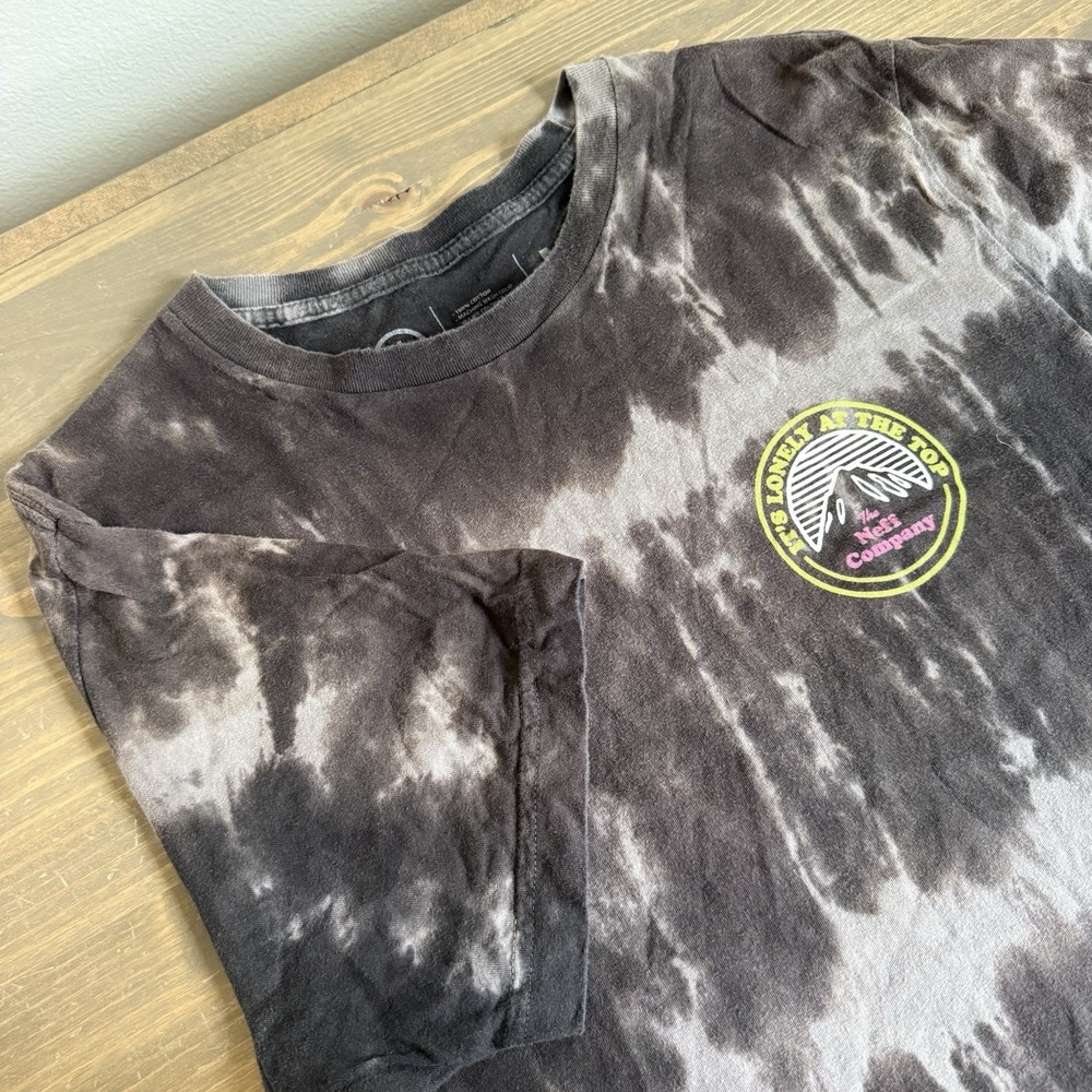 Neff Men's Medium Brown Tie Dye Lonely At The Top Short Sleeve T-Shirt‎ Tee